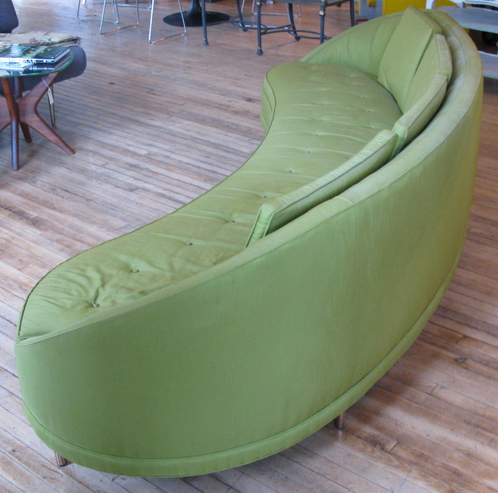 Stylish Mid-Century Curved Sofa 1