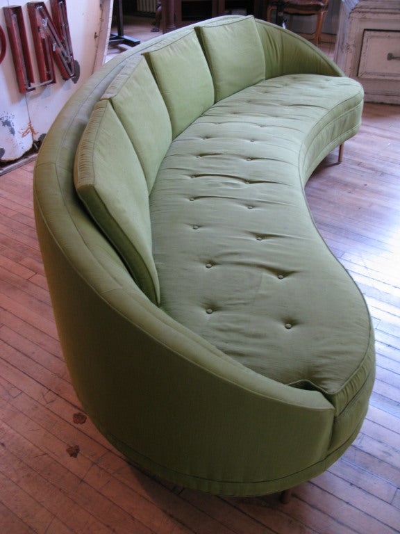 Stylish Mid-Century Curved Sofa 2