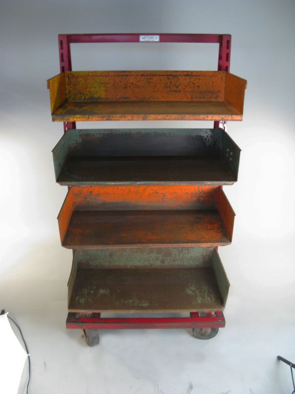 American Antique Industrial Rolling Storage Rack
