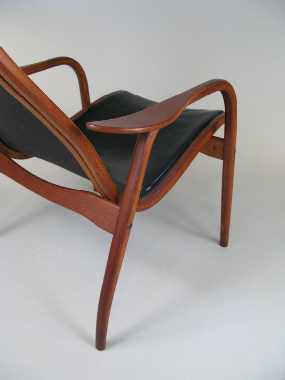 Mid-20th Century Vintage Lamino Leather Lounge Chair by Yngve Ekstrom