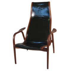Vintage Lamino Leather Lounge Chair by Yngve Ekstrom