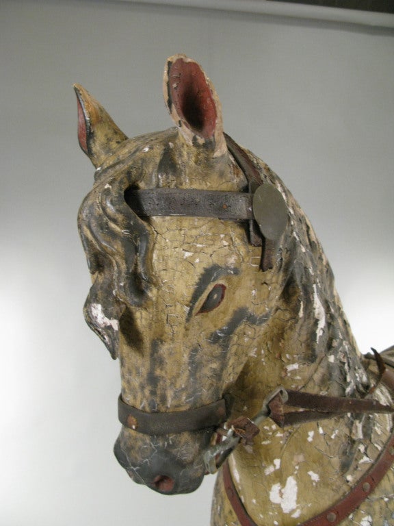 antique wood horse