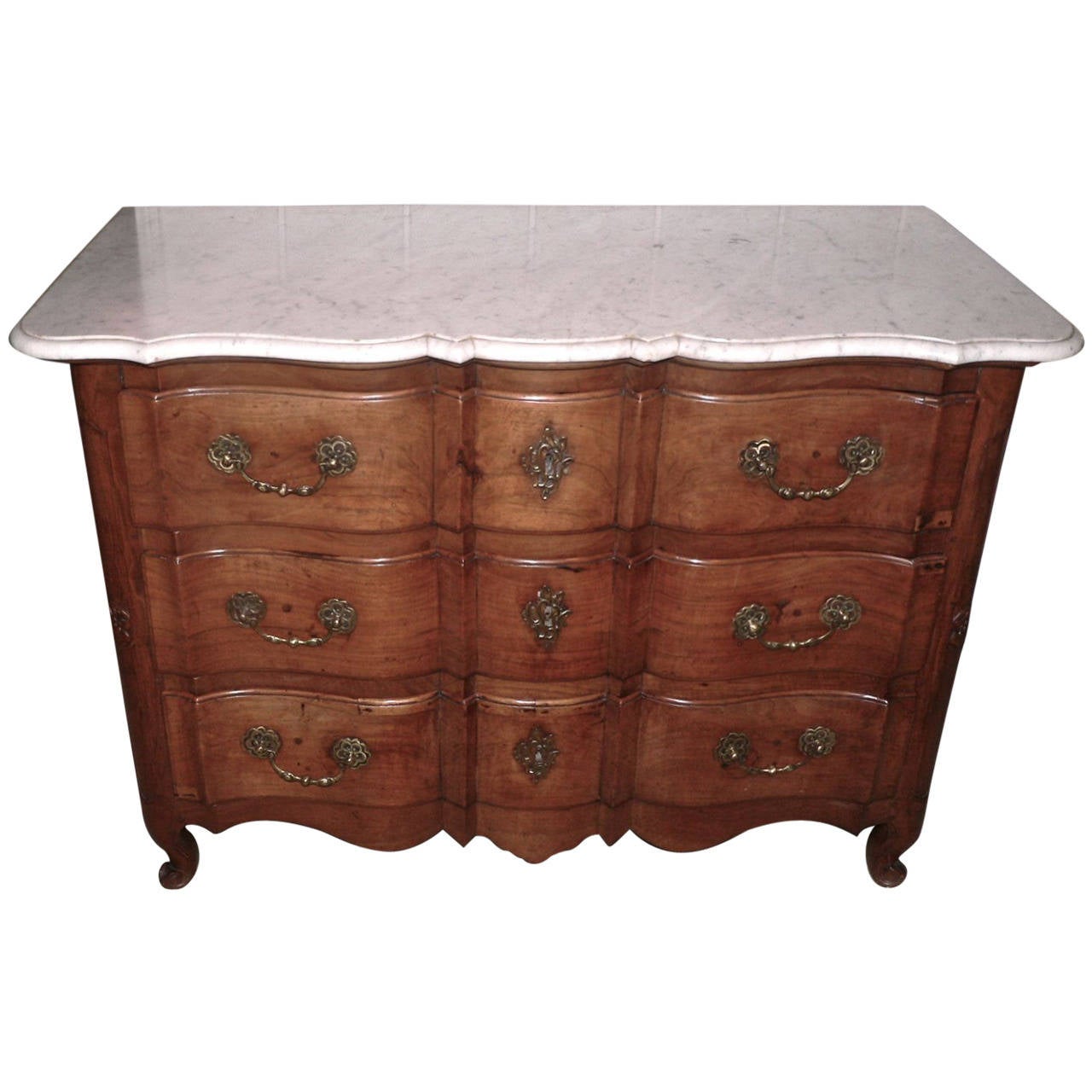 French Louis XV Walnut Commode from Provence For Sale