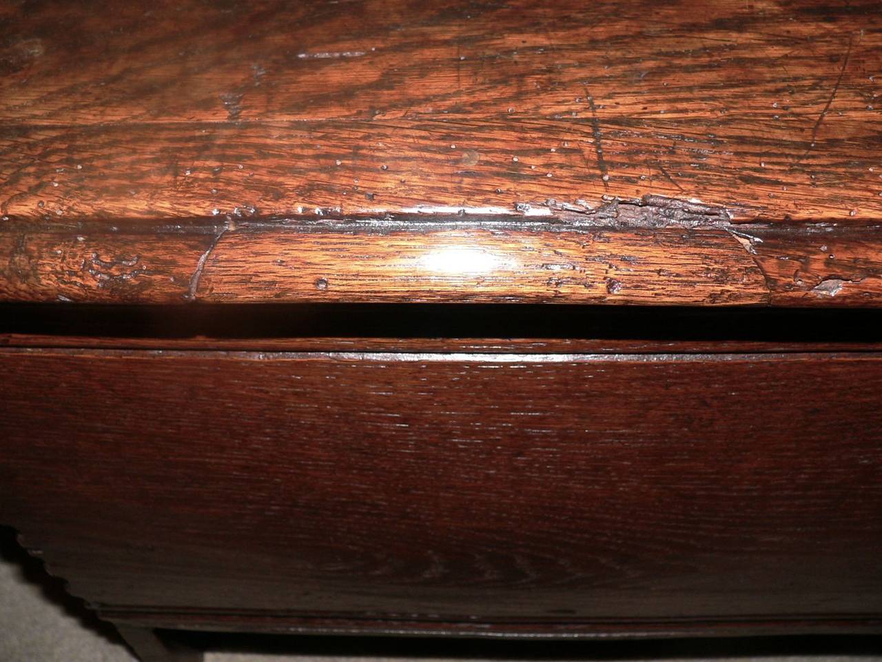 Late 17th Century English 17th Century Oak Child's Boarded Chest