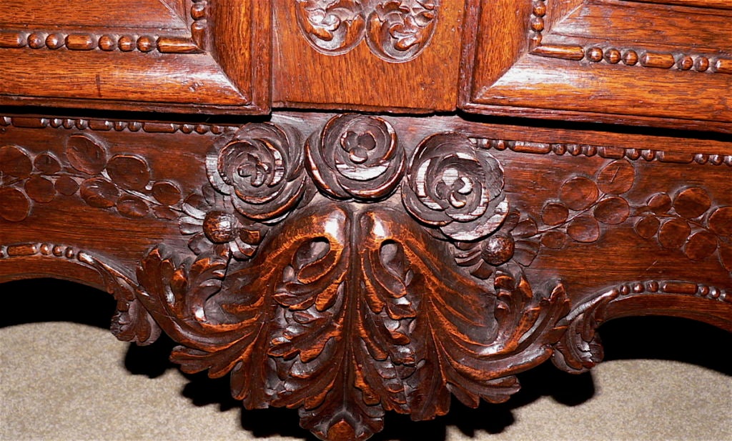 Oak French Normandy Marriage Armoire For Sale