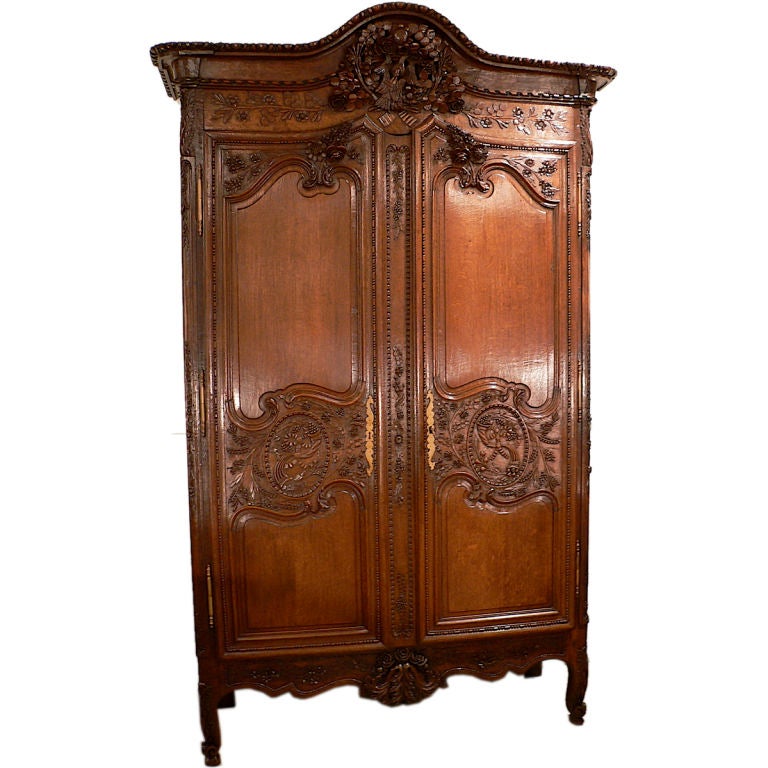 French Normandy Marriage Armoire For Sale