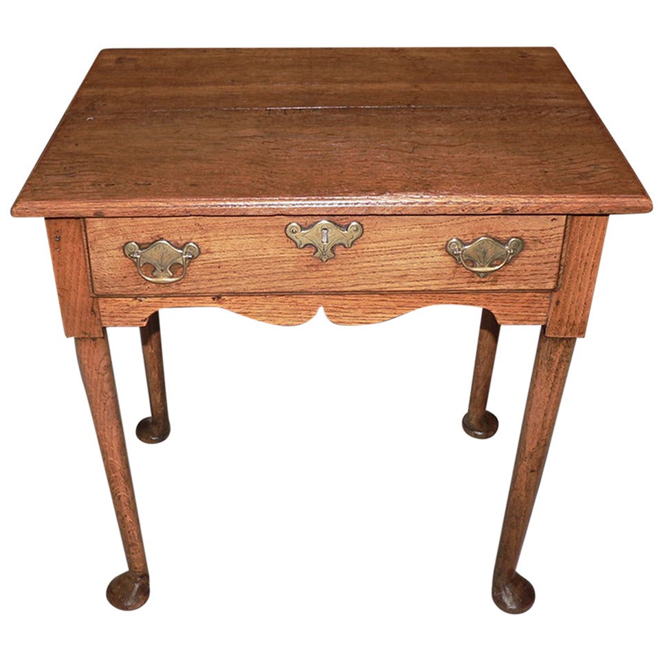 English George II Oak  Side Table For Sale