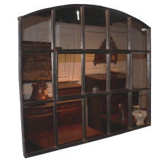 English Victorian Iron Factory Window Mirror