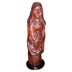 French Carved Oak Figure