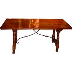 Spanish 18th Century Trestle Table in Walnut