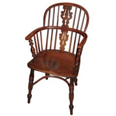 Antique English Yew Wood Windsor Chair