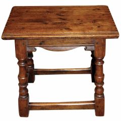 Antique English Oak Joint Stool