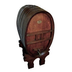 Vintage Large French Oak Wine Barrel on Stand