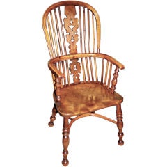 English Yew Wood Windsor Chair from Yorkshire