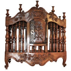 Antique French Provencal Marriage Panetiere in Walnut