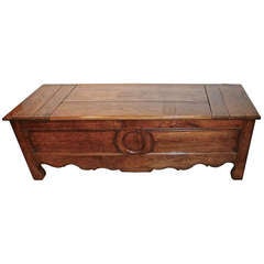 Antique French Chestnut Coffer/Bench