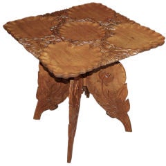 French Art Nouveau Folding Table in Walnut French Art Nouveau Folding Table in Walnut