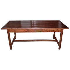 French Elm Farm Table from Normandy