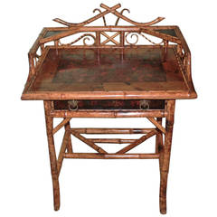 English Edwardian Bamboo Dressing Table