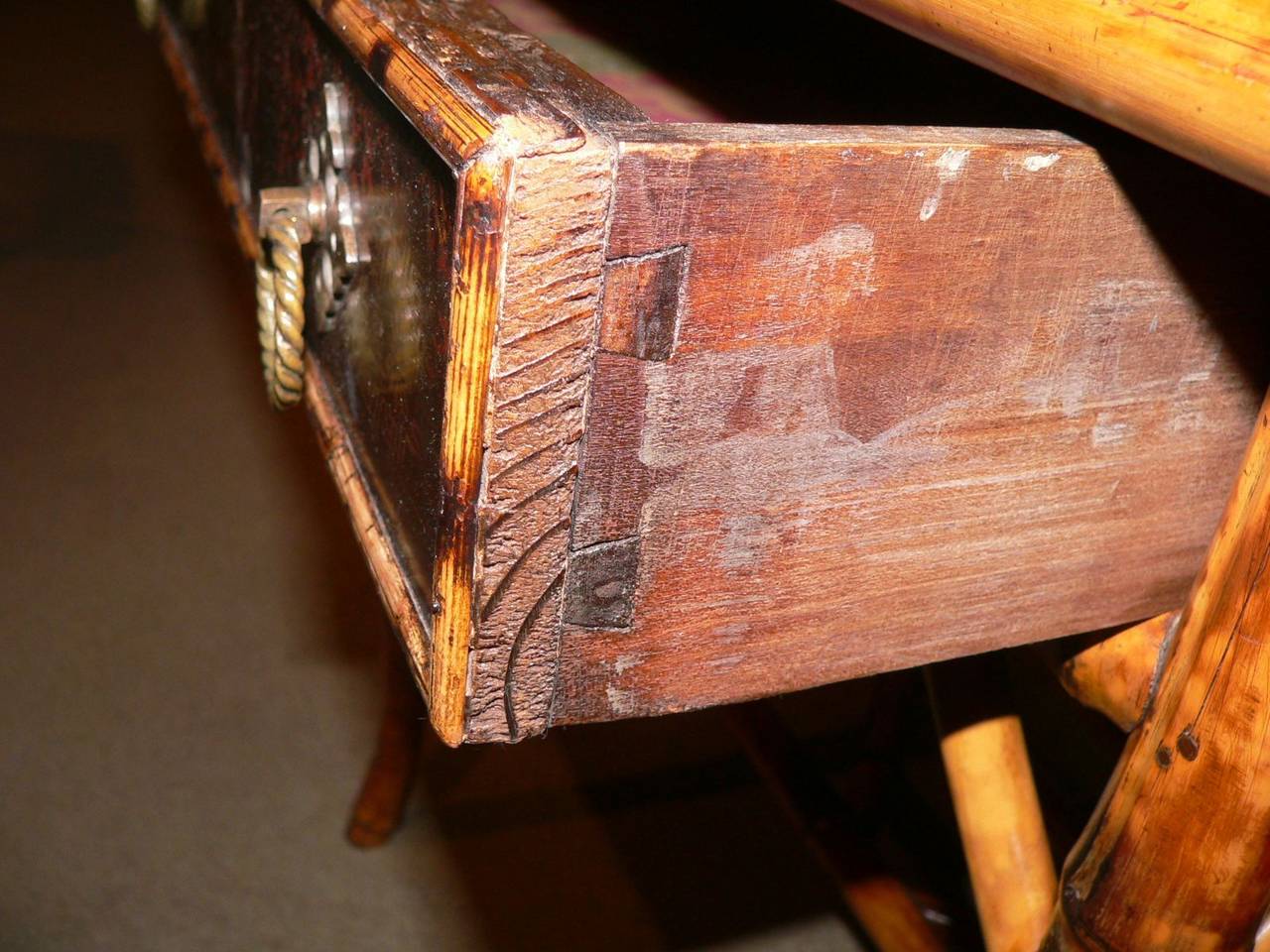 English Edwardian Bamboo Dressing Table For Sale 2