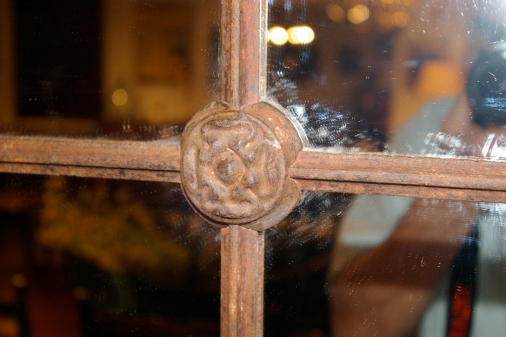 English Iron Factory Window Mirror
