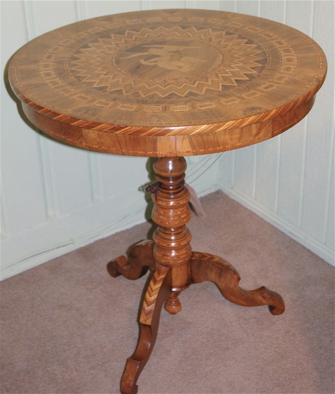 French Marquetry Gueridon Table