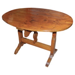 Antique French Wine Tasting Table in Pine and Cherry