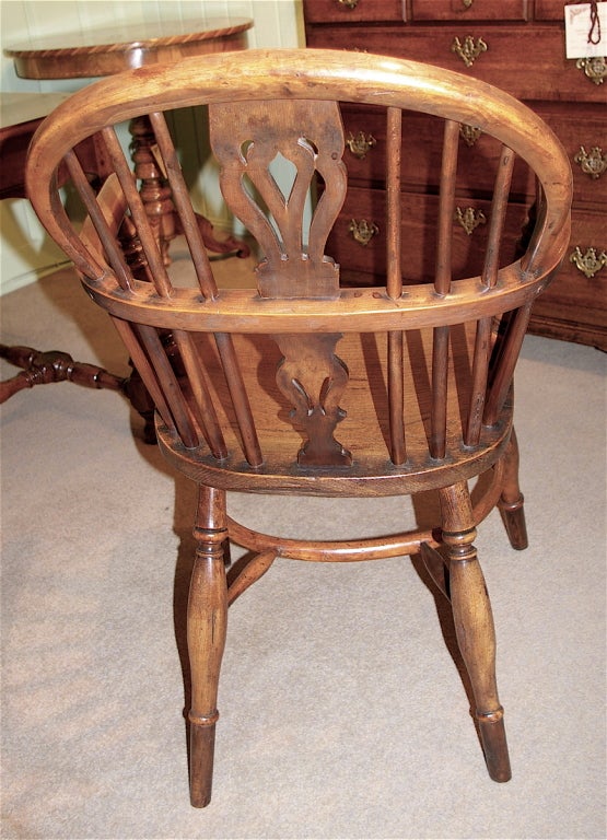 Set of Four English Yew Wood Windsor Chairs 1