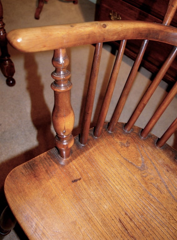 Set of Four English Yew Wood Windsor Chairs 4