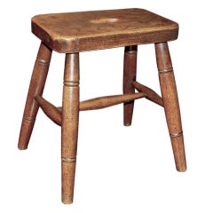 Welsh 19th Century Stool in Ash Wood