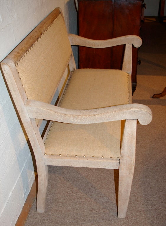 French 19th Century Bench in Bleached Oak 1