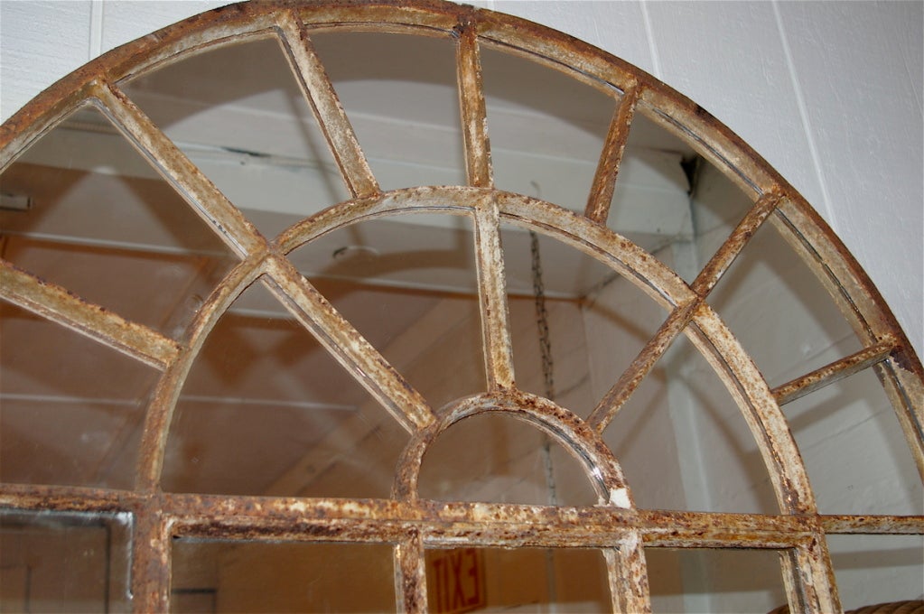 English Iron Factory Window Mirror