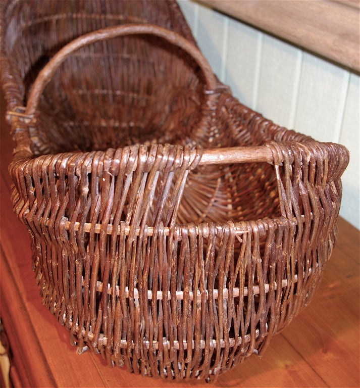 Wicker French Child's Grape Gathering Basket from Burgundy