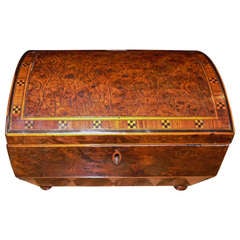English Regency Burl Yew Jewelry Box