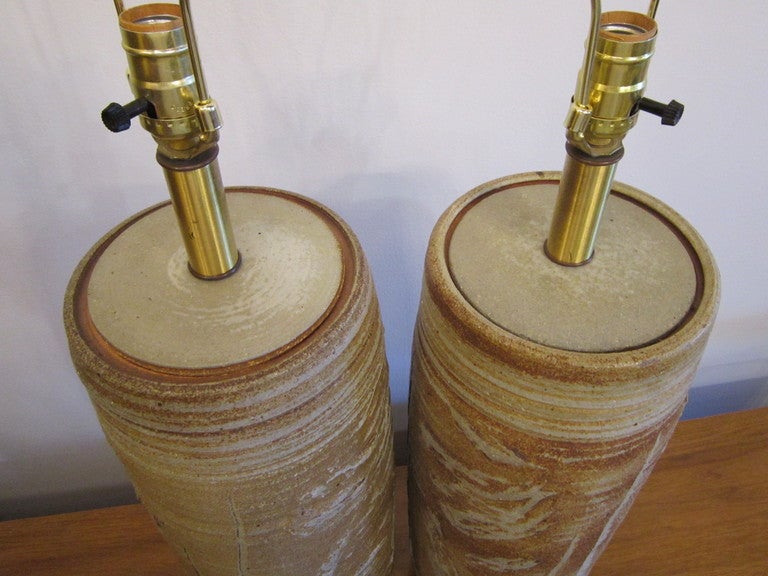 Stoneware Afflliaited Craftsmen Lamps by Bob Kinzie For Sale