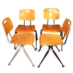 Vintage Industrial School House Chairs