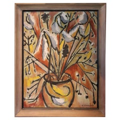 Abstract Floral Painting by J.S. Putnam