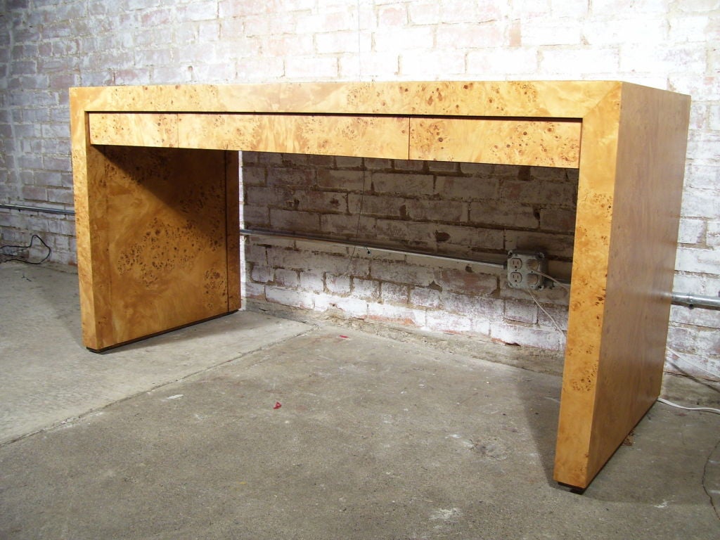 American Burl Wood desk Designed by Milo Baughman