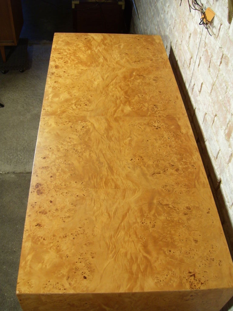 Burl Wood desk Designed by Milo Baughman 1