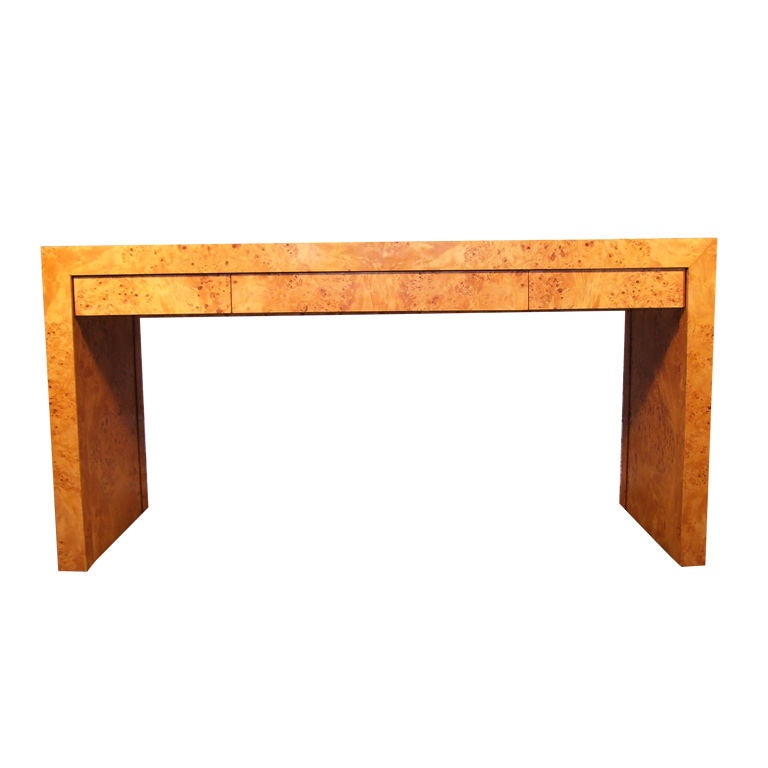 Burl Wood desk Designed by Milo Baughman