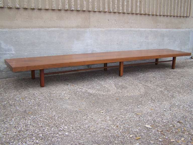 American Long Low Walnut Table Designed by Milo Baughman for Thayer Coggin