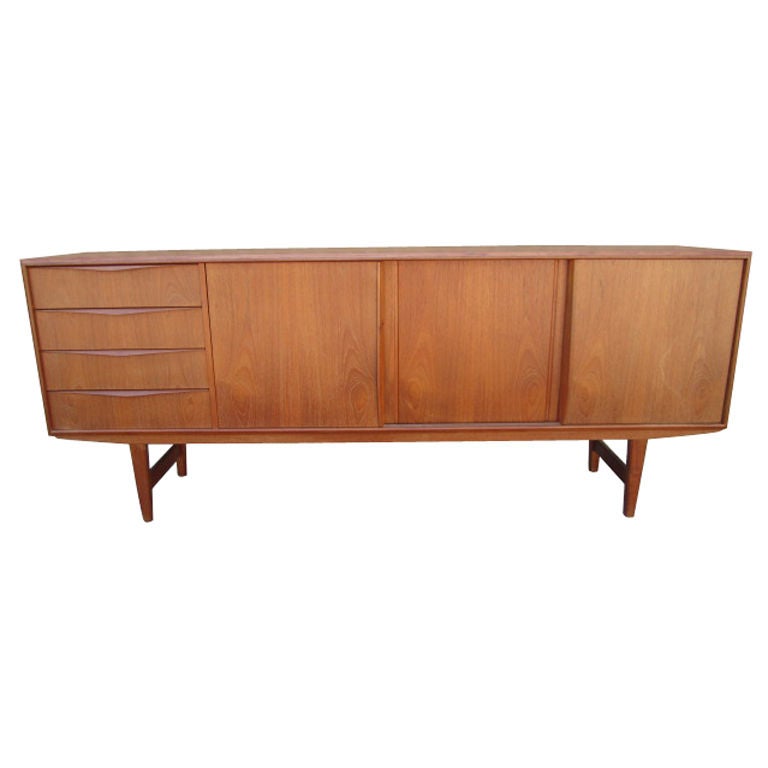 Teak credenza with sliding doors