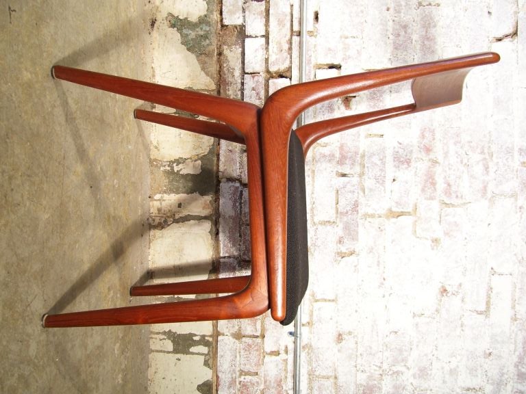 Teak Danish Modern Draw Leaf Dining Table and Eight Chairs 7