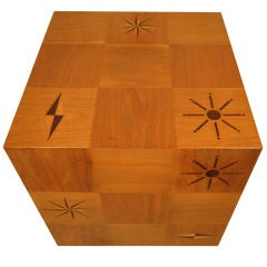 Bleached Walnut Marquetry Cube