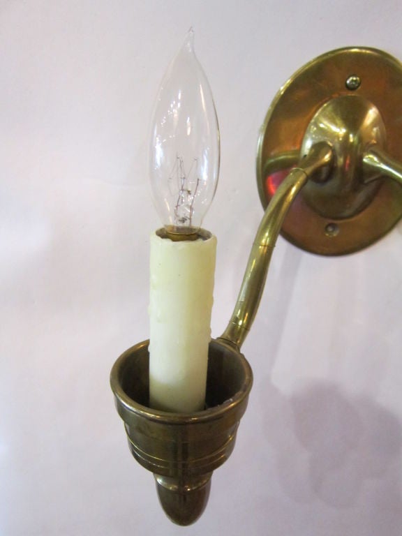 Electrified Brass Candle Sconce For Sale 2