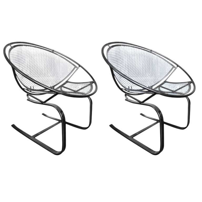 Pair of outdoor slapper chairs by Salterini