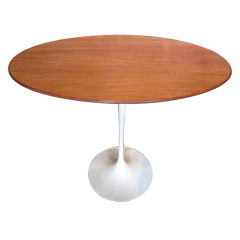 Oval Teak Side Table By Eero Saarinen