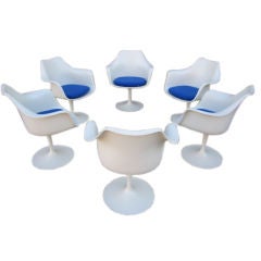 Set of six tulip armchairs by Eero Saarinen for Knoll