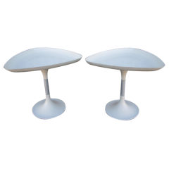Pair of Saarinen inspired tulip tables