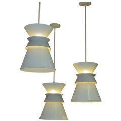 Three Lightolier Light Fixture Designed by Gerald Thurston